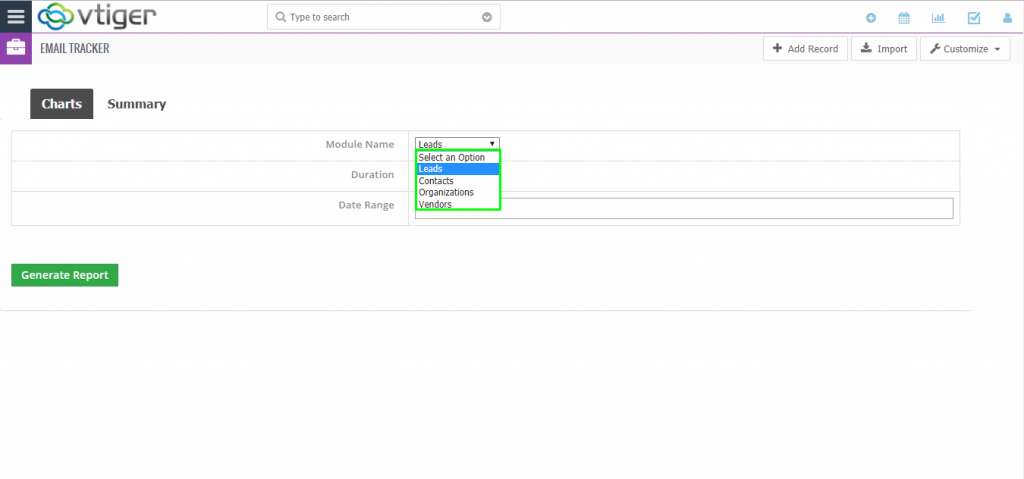 Email Tracking User Guide for vTiger 7.x – CRMTiger Knowledge Base