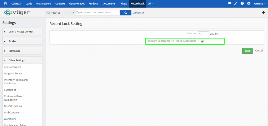 CRM Record Locking User Guide FoR vTiger 6x – CRMTiger Knowledge Base