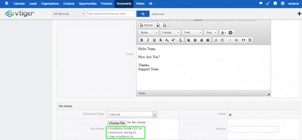 Upload Multiple File – CRMTiger Knowledge Base
