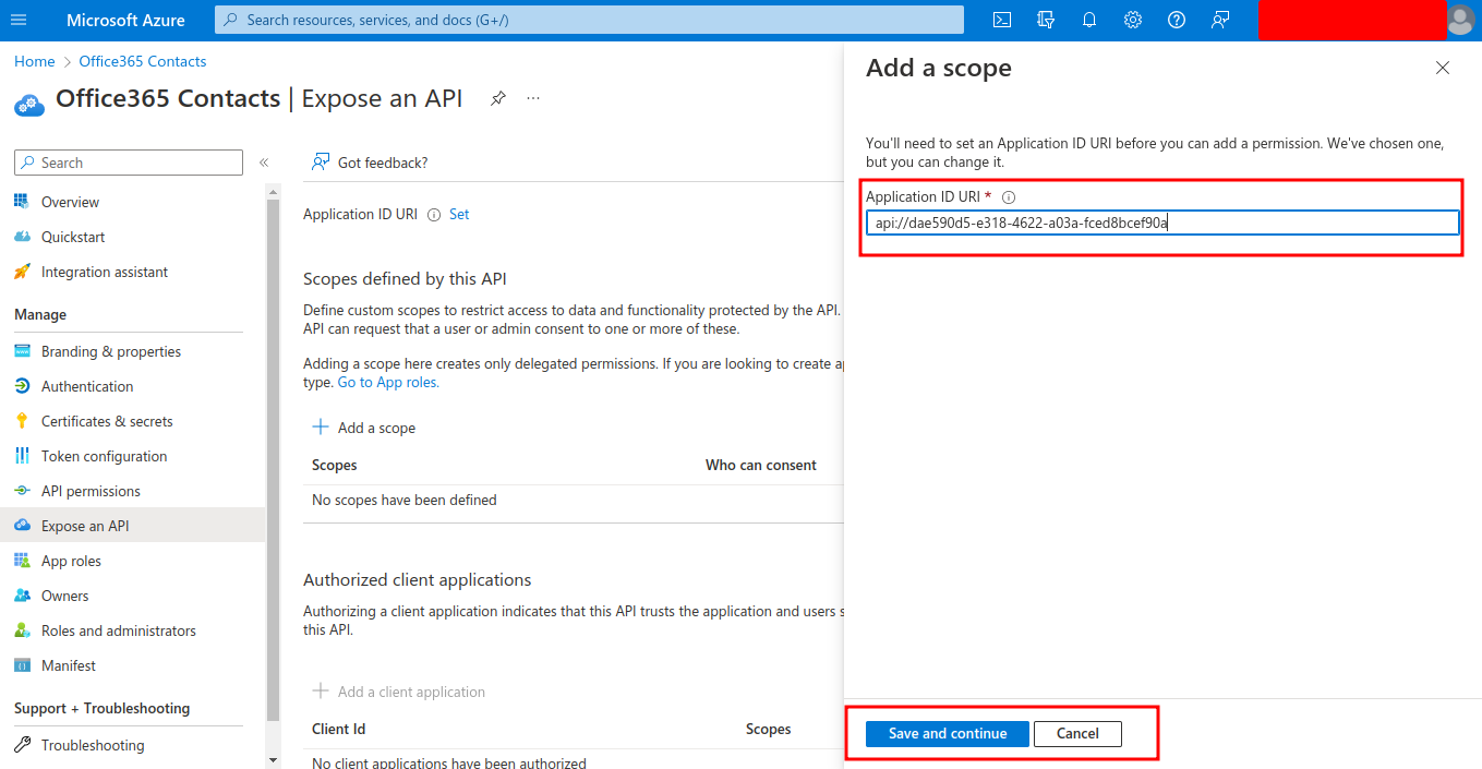 office365 contacts Expose an API