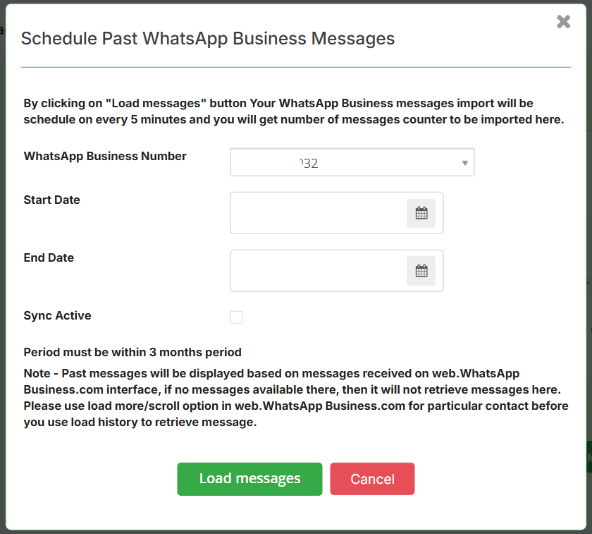 Load Past Message History
