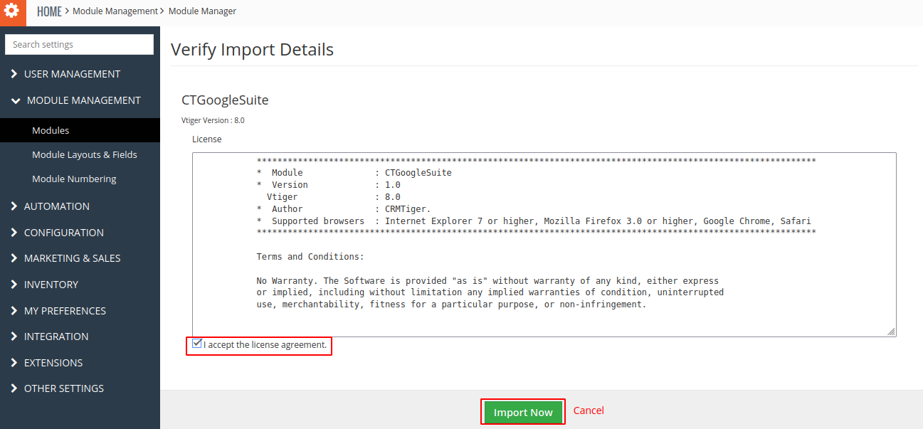 Installing Google suite step-8