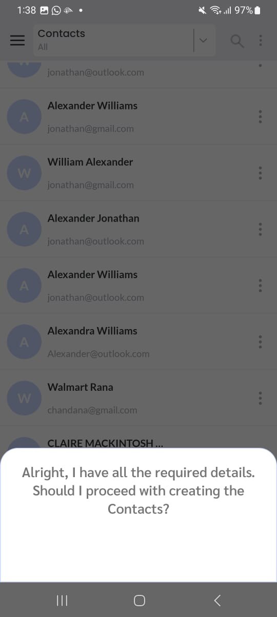 Confirm contact creation
