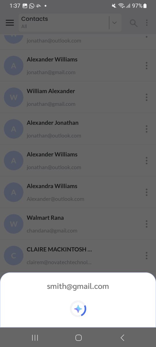 Entered email address