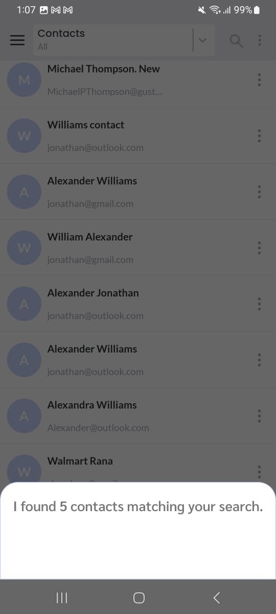 Contact search results