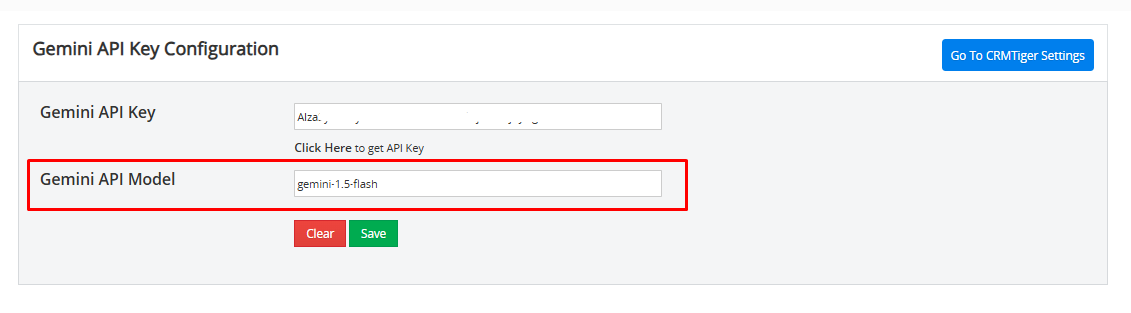 Copy Gemini model name to CRM