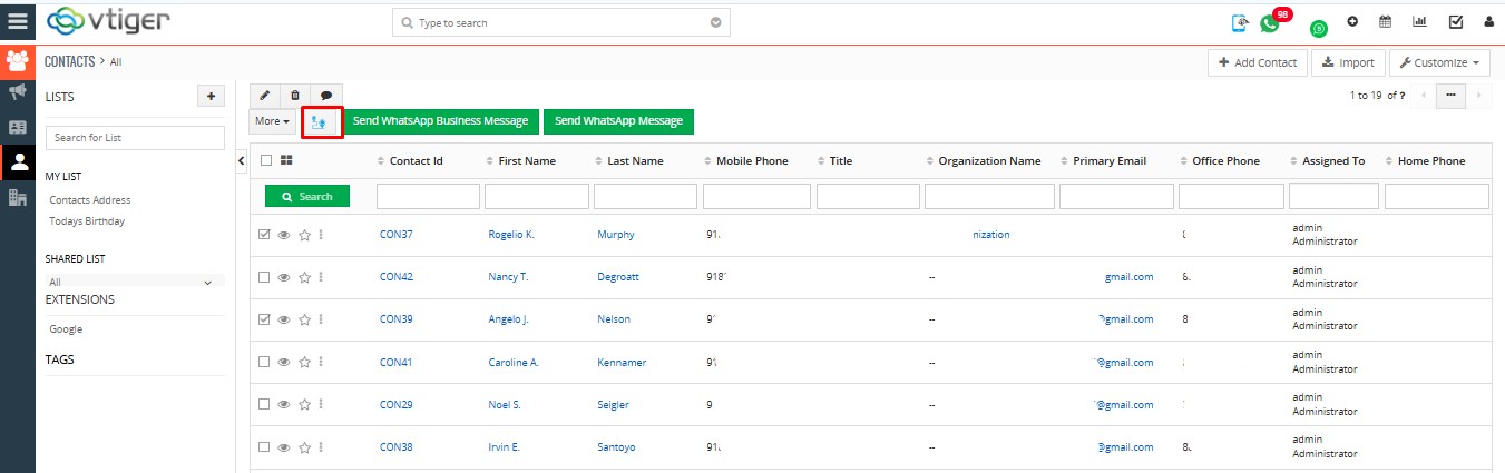 Manage route planner using action icon