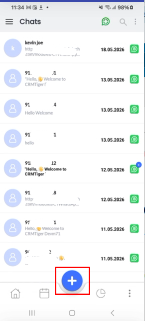 Manage WhatsApp new chat in CRM