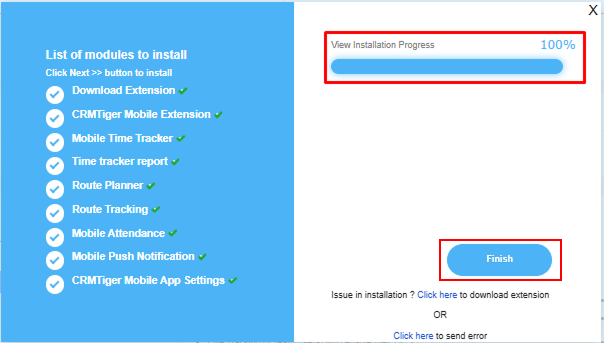 Finish update process