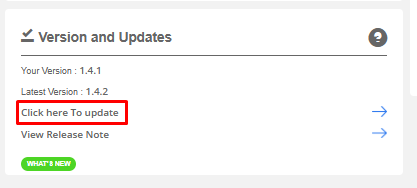 Click Here to Update option