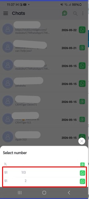 Manage multiple WhatsApp number list