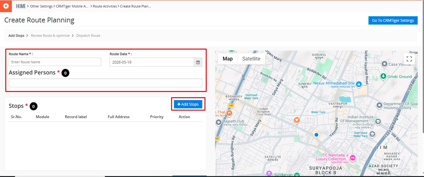 Add route stops