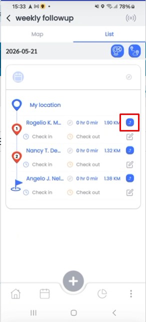 Manage route planner record stops icon