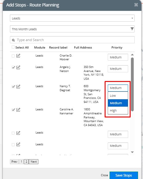 Manage stop priority