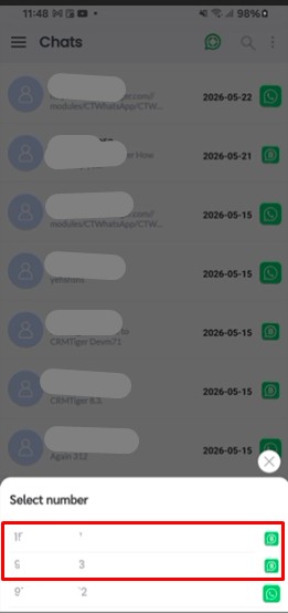 Manage WhatsApp chat actions menu