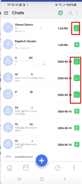 Manage WhatsApp integration chat icon