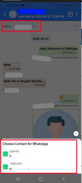 Manage WhatsApp number switch option