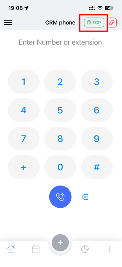 CRM Phone connection status