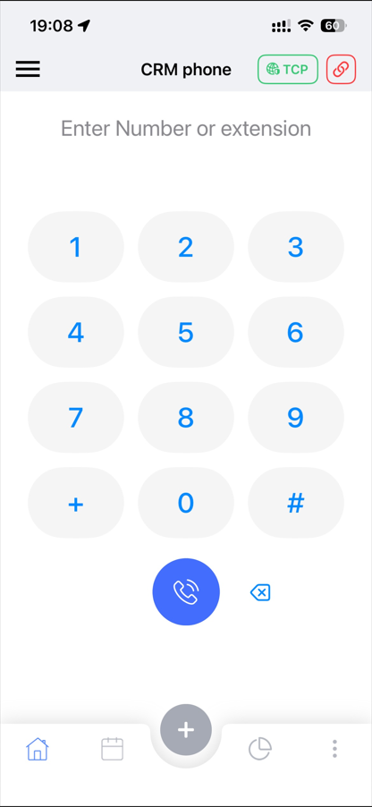 CRM Phone Dialer screen