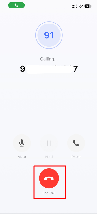 End CRM Phone call