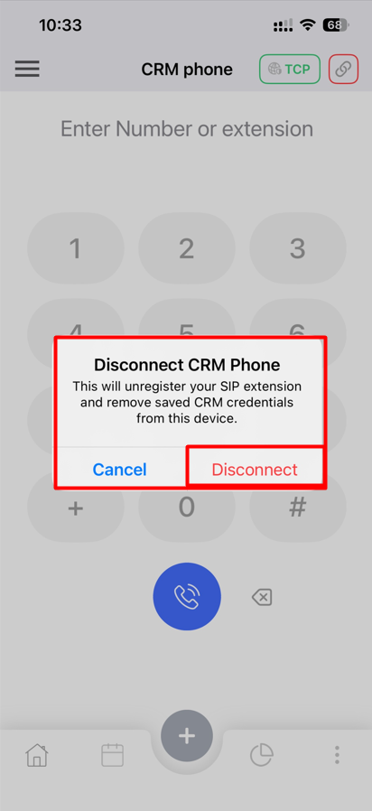 New CRM Phone connection