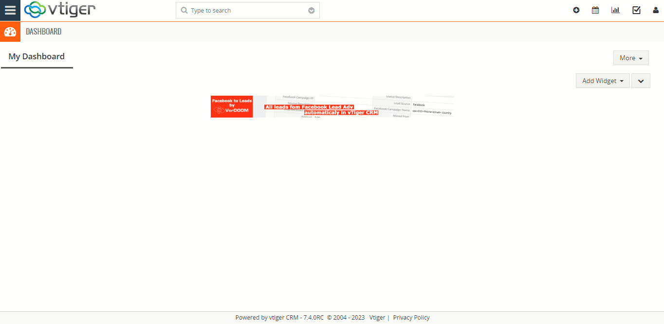 Dashboar menu navigation