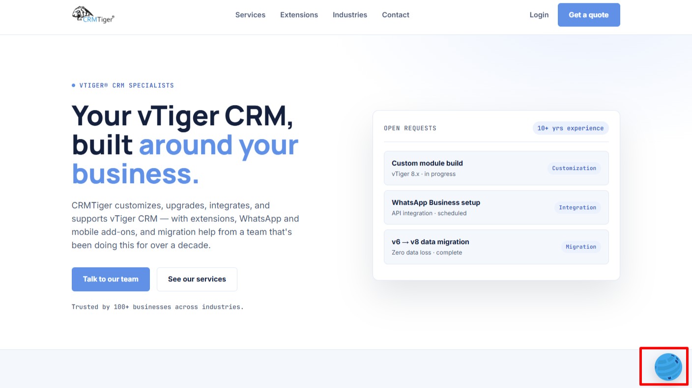 Website AI Agent chat icon on website