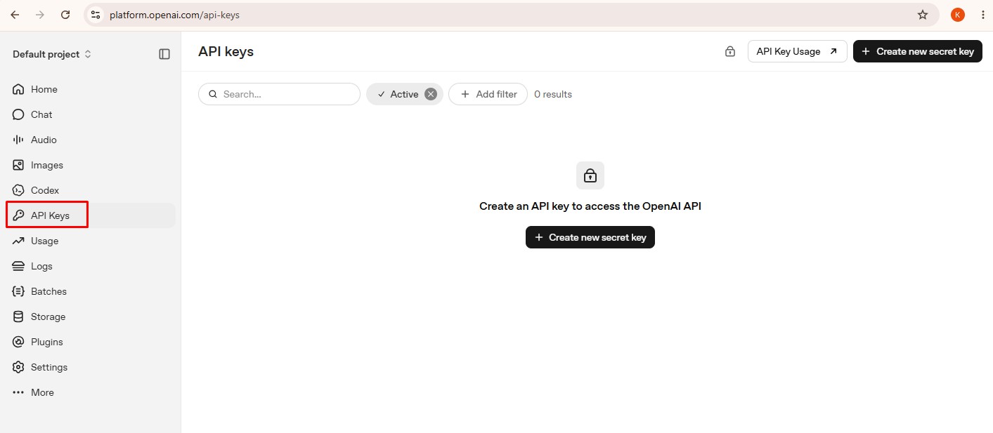 Get OpenAI API key for AI Chatter