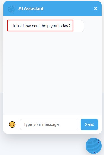 Website AI Agent welcome message