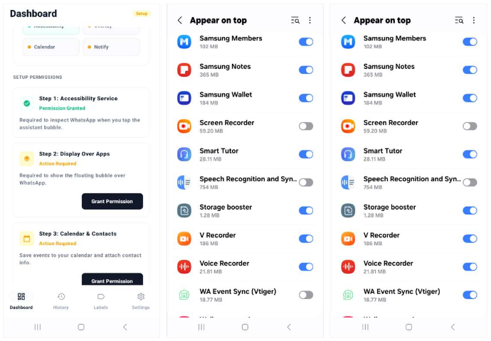 Display over apps