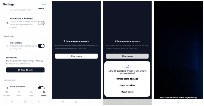 WhatsApp float app scan QR Code to connect