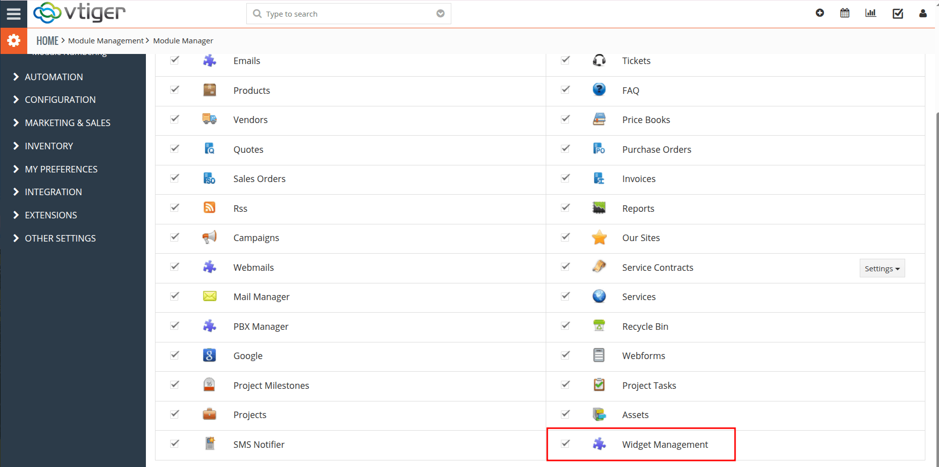 Management Plugin Installed