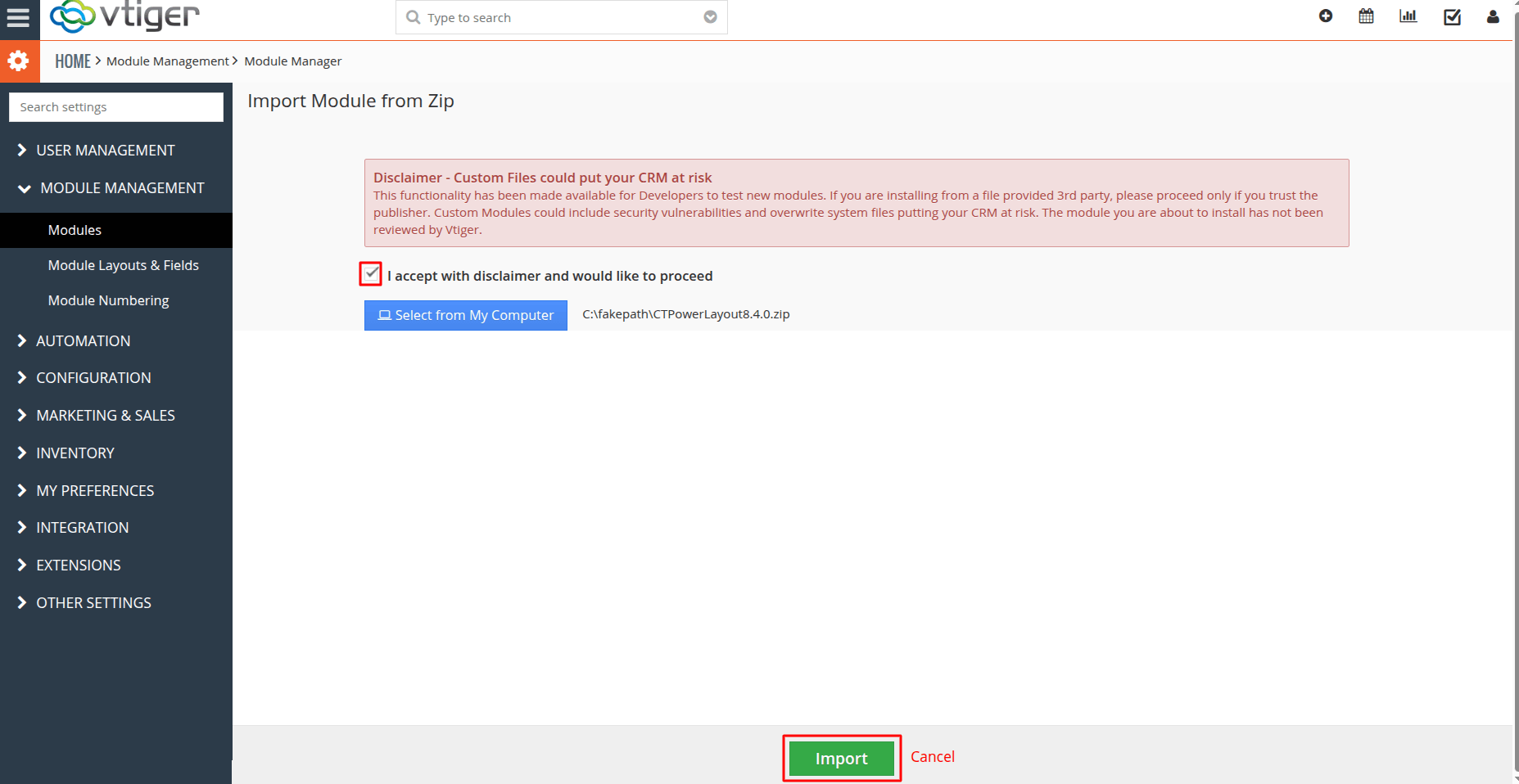 Import powe layout plugin install