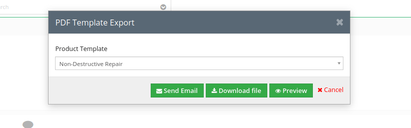 Preview, download, or email the generated PDF template