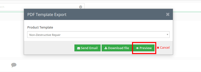 Preview generated PDF with actual CRM record details