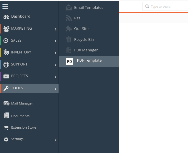 Select PDF Template from the Tools menu